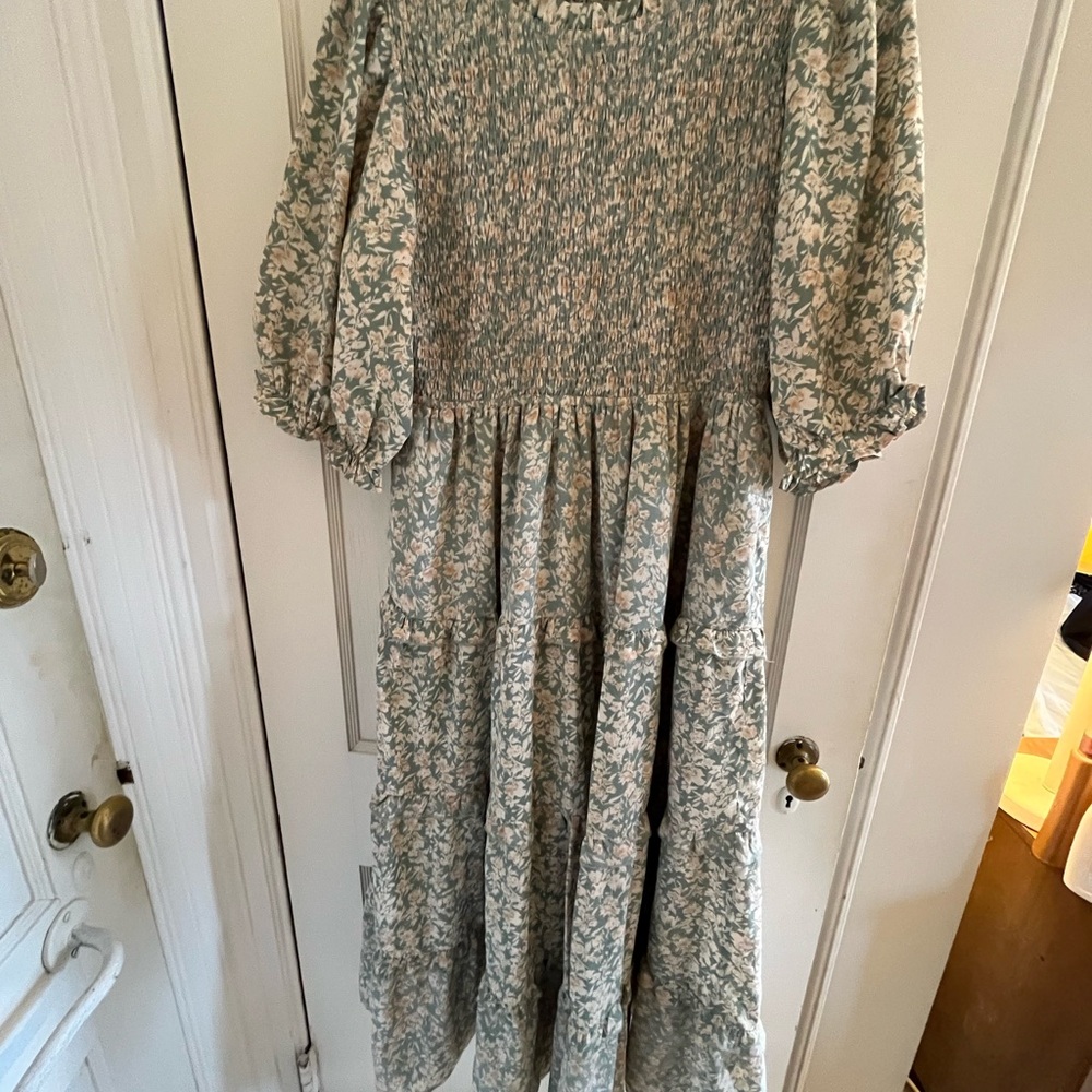 Floral Puff Sleeve Maxi Dress